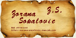 Zorana Šopalović vizit kartica